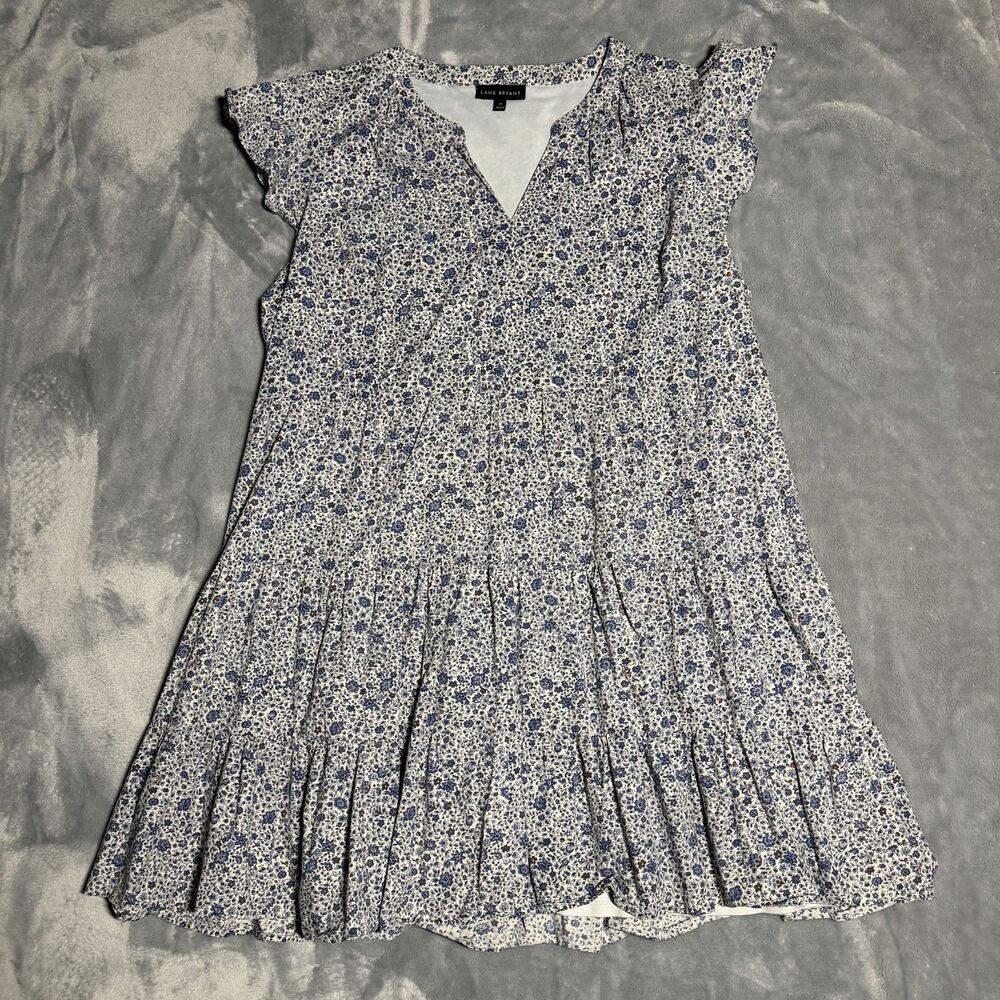 Lane Bryant Blue Ditsy Floral Dress